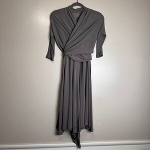 Costello Tagliapietra Grey Gorgeous Designer Wrap Style Dress Size 2, EUC